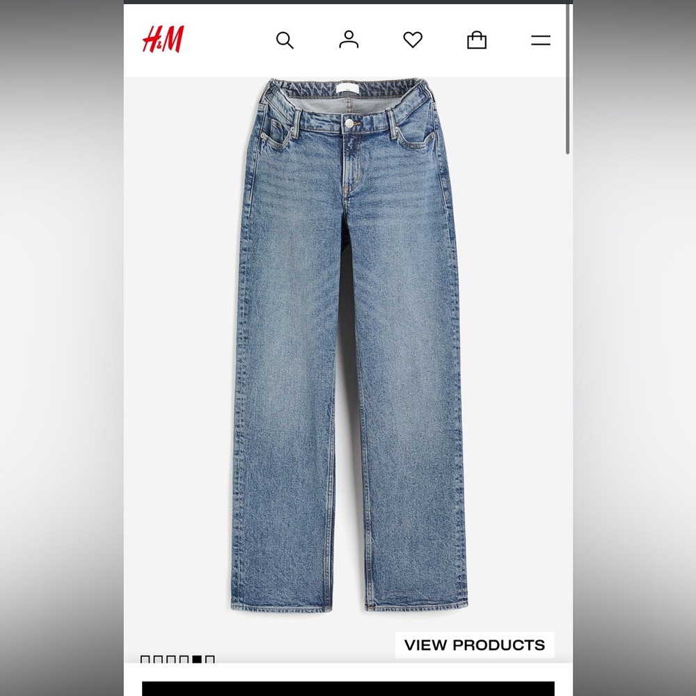H&M Maternity Jeans Size S MAMA BEFORE & AFTER WIDE LOW JEANS